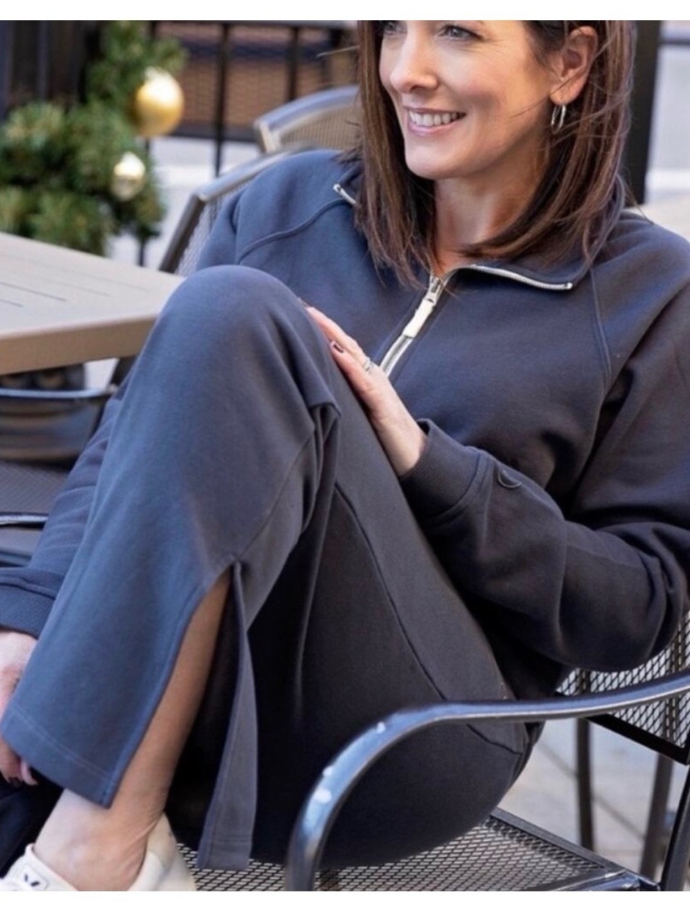 Vuori Sedona Charcoal Gray Side Slit Sweats